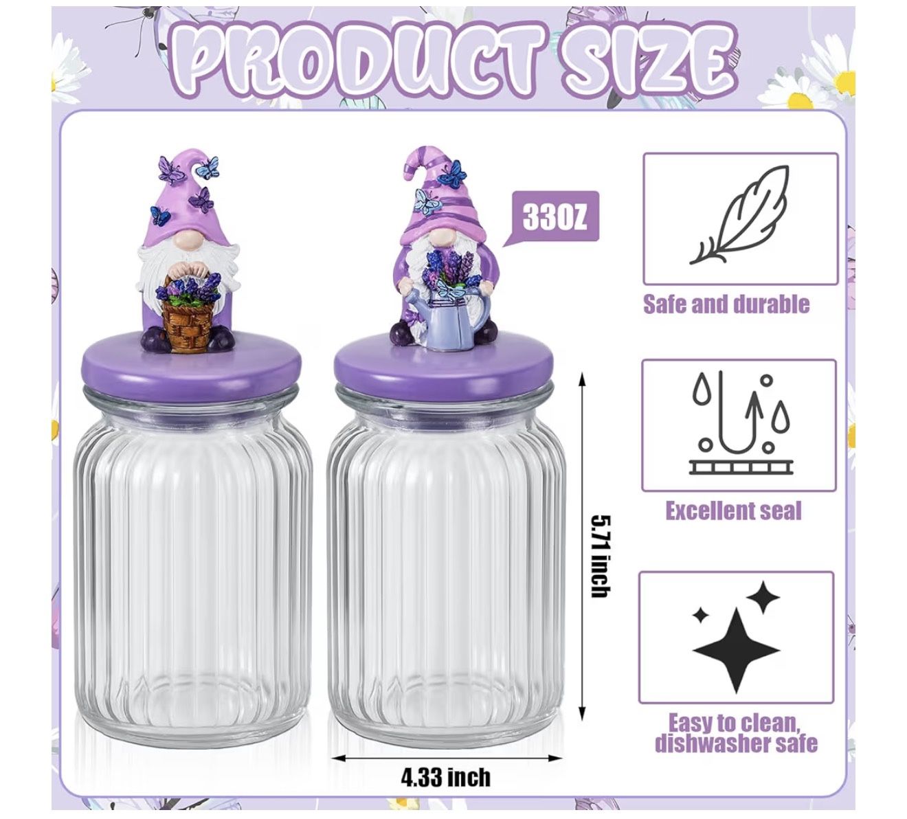 2 Pcs Spring Gnomes Candy Jars - photo 2