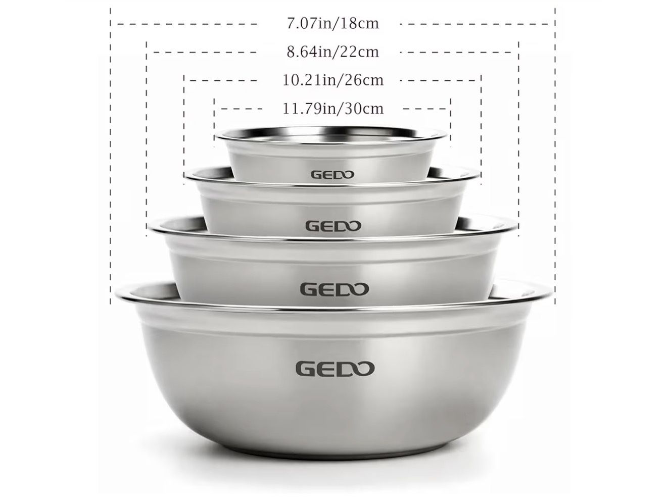Stainless Steel 4 Piece Mixing Bowls Set - photo 2