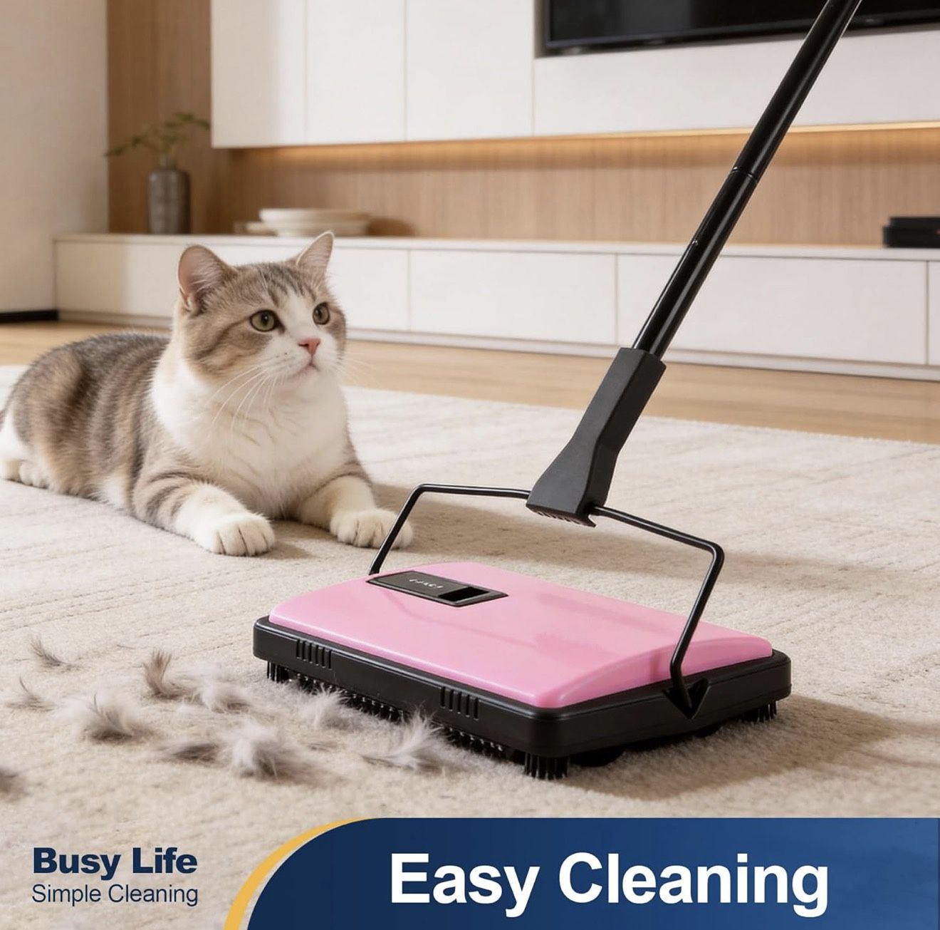Manual Carpet Sweeper Cleaner Household Sweeper with Extra Brush - photo 3