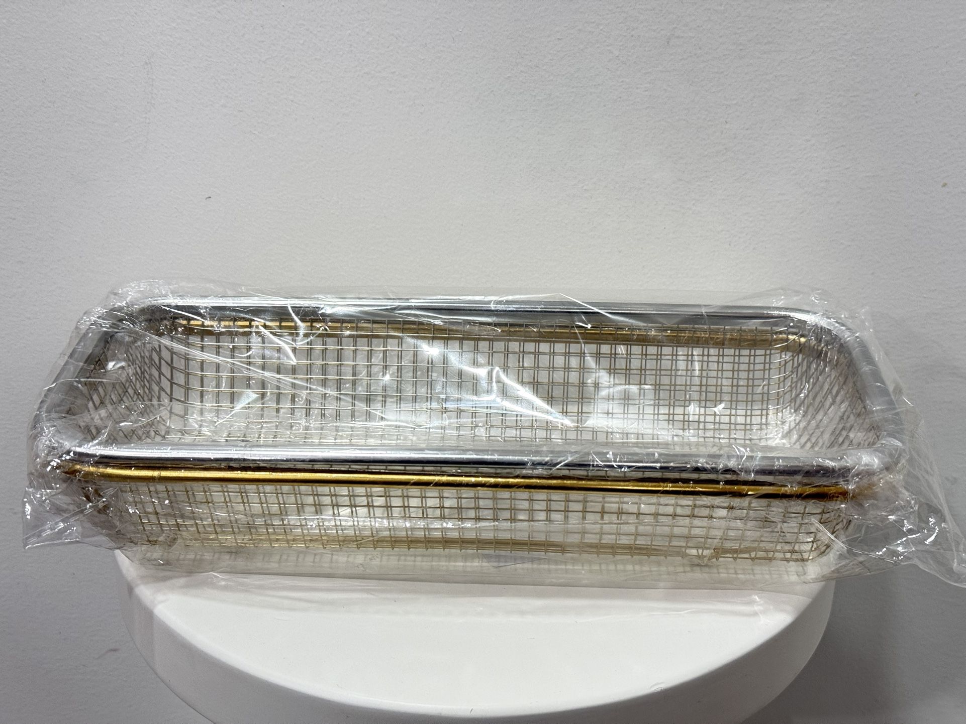 2-Pack Kitchen Drawer Organizer, Gold & Silver Mesh