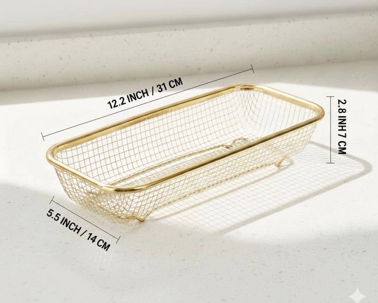 2-Pack Kitchen Drawer Organizer, Gold & Silver Mesh - photo 3