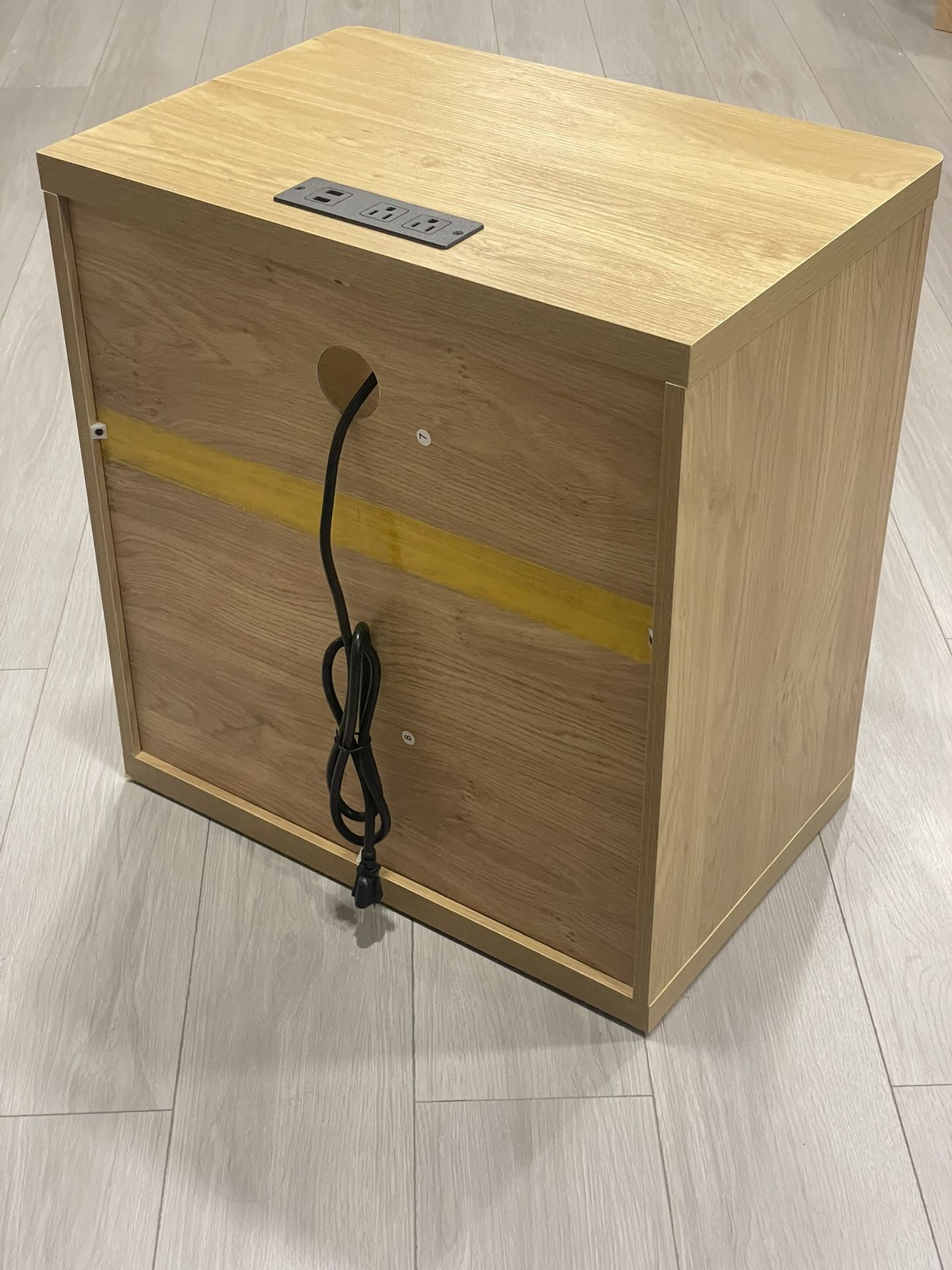 WOSSYO Wooden Nightstand with Built-in Outlet - photo 3
