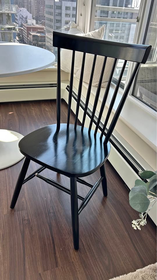 2 Black Farmhouse Dining Chairs