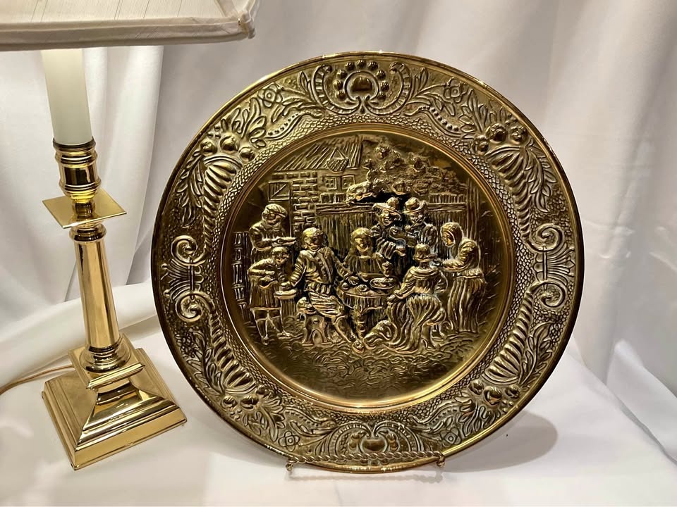 Wall Plaque Brass Vintage Made In England