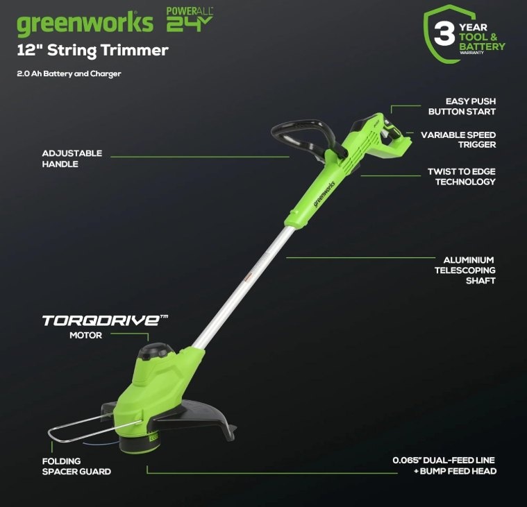 New Cordless String Trimmer/Edger, Rotating Head & Adjustable - photo 2