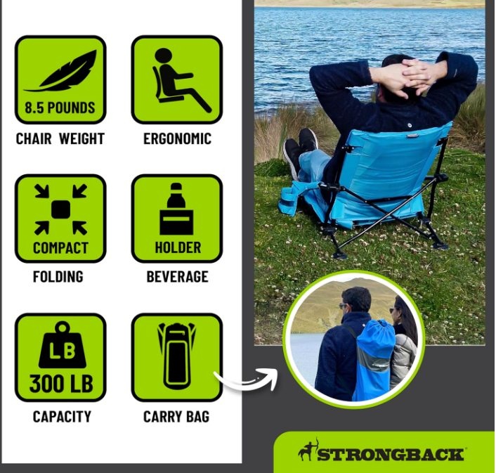 NEW STRONGBACK Guru Folding Camp Chair with Lumbar - photo 5