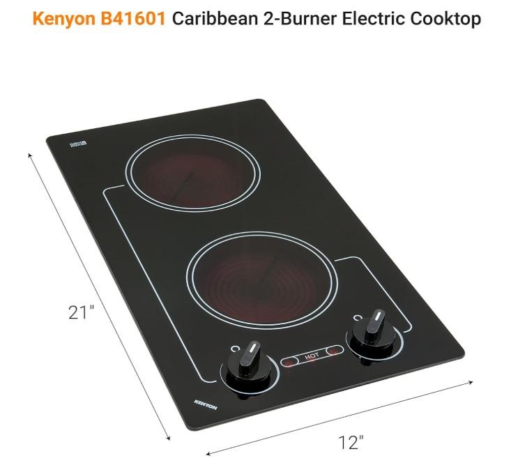 NEW Kenyon 6-1/2" Caribbean 2-Burner Electric Cooktop (New) - photo 3