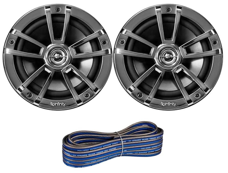 NEW Infinity 6.5" Marine Speakers (2) w/ 50ft Wire