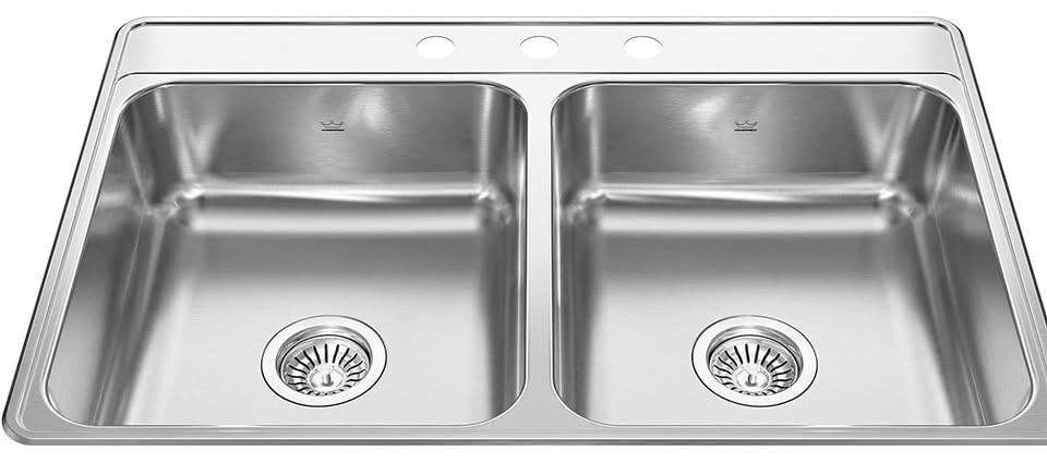 New Drop in Double Bowl 3-Hole Stainless Steel Kitchen Sink