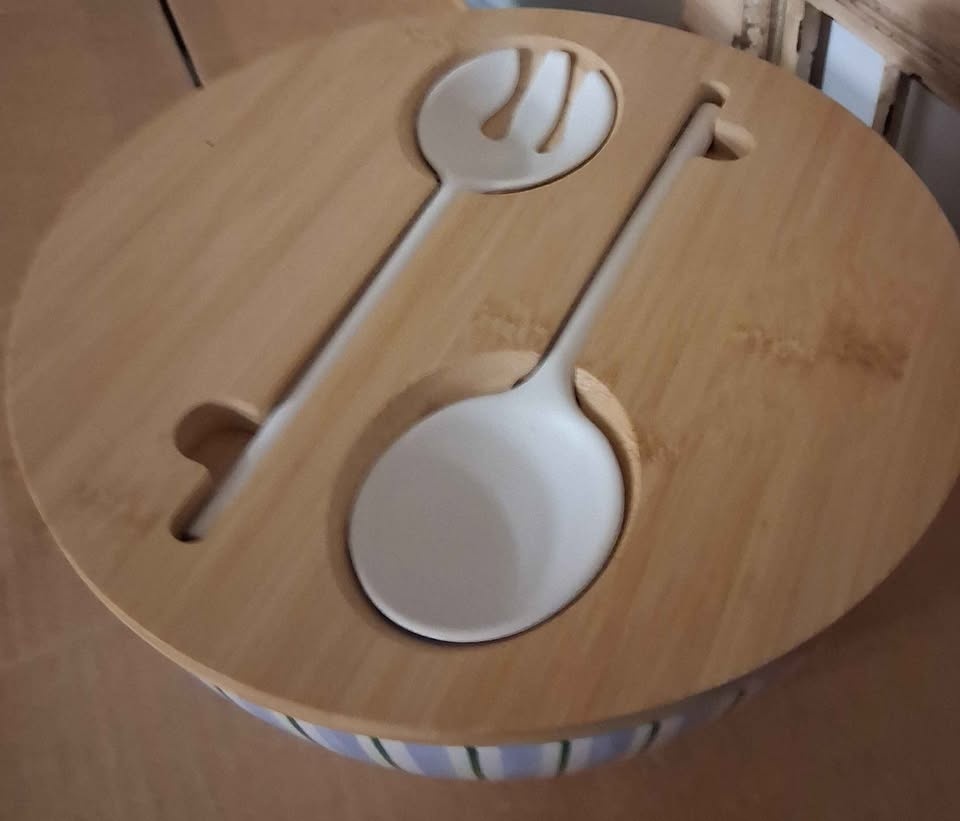 Salad Bowl with Lid & Spoon & Spork - photo 2
