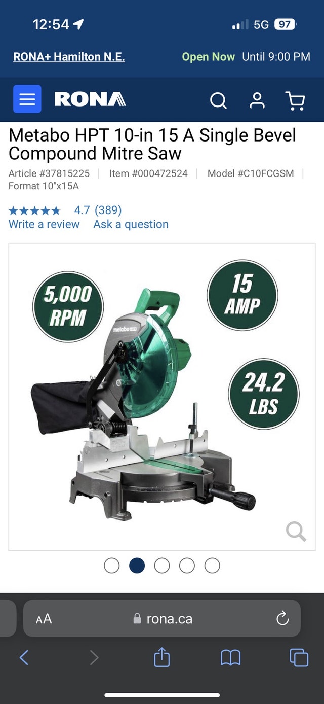 Metabo HPT 10-in 15 A Compound Mitre Saw - photo 3