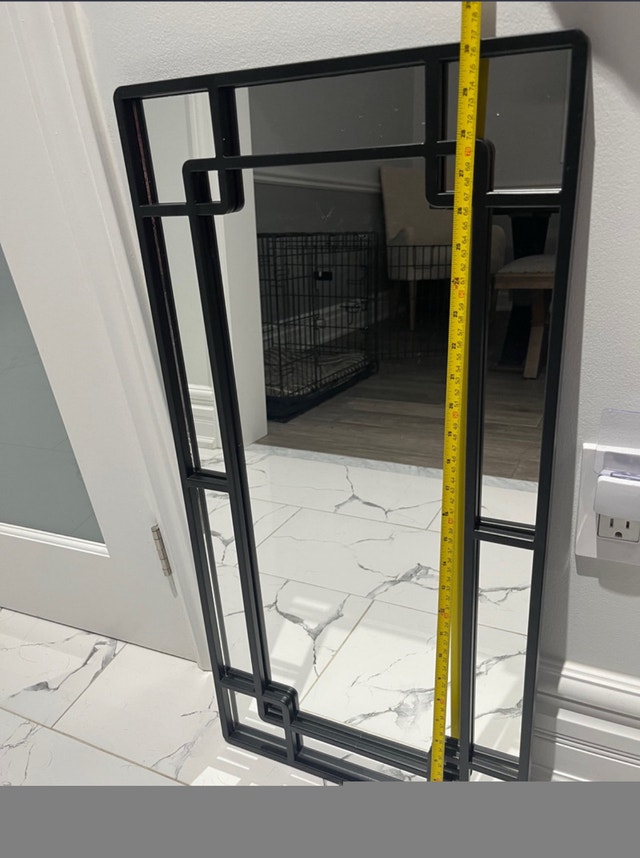 Black decorative windowpane mirror - photo 2