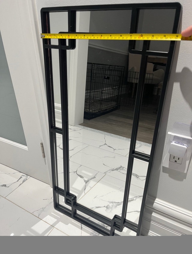 Black decorative windowpane mirror - photo 3