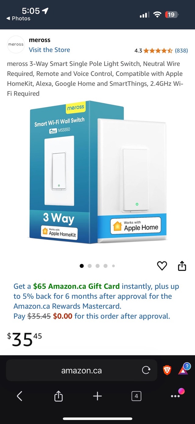 meross smart 3 way switch