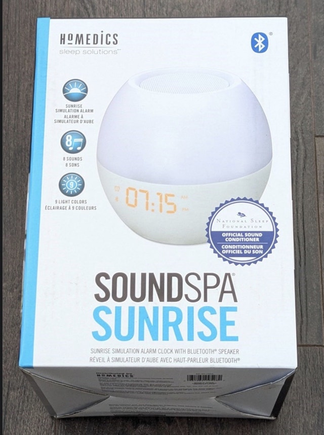 HoMedics SoundSpa Sunrise Alarm Clock with Bluetooth Speaker