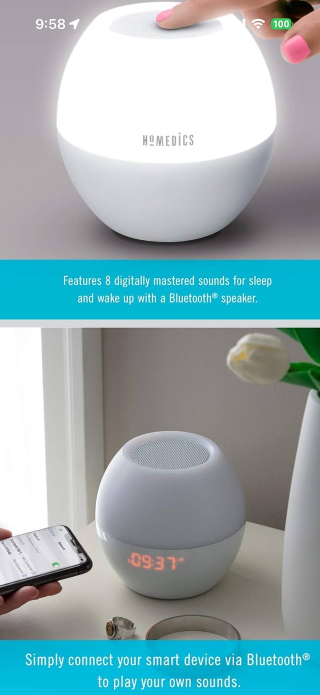 HoMedics SoundSpa Sunrise Alarm Clock with Bluetooth Speaker - photo 4