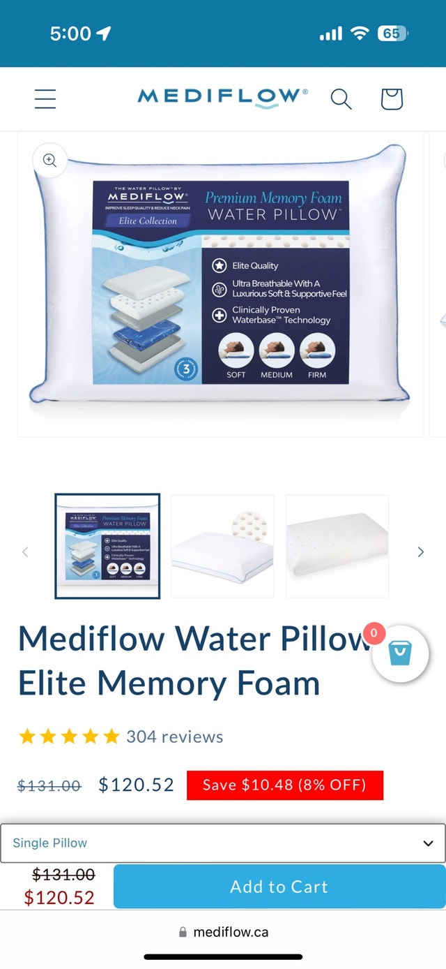 Mediflow Water Pillow - Queen Size - photo 4