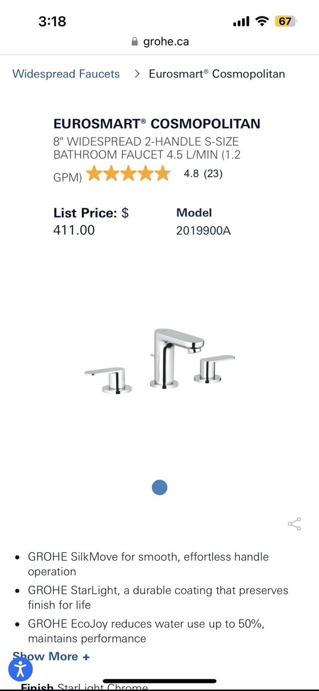 Grohe Eurosmart Bathroom Faucet - photo 3
