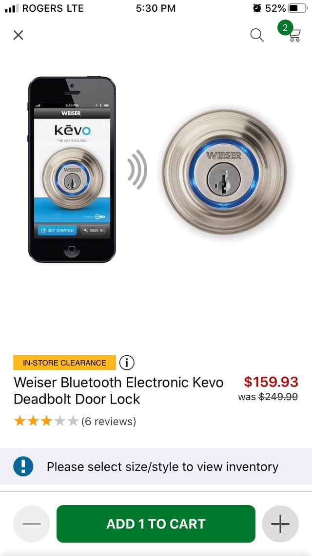 Weiser Kevo Bluetooth Electronic Deadbolt Door Lock - photo 3