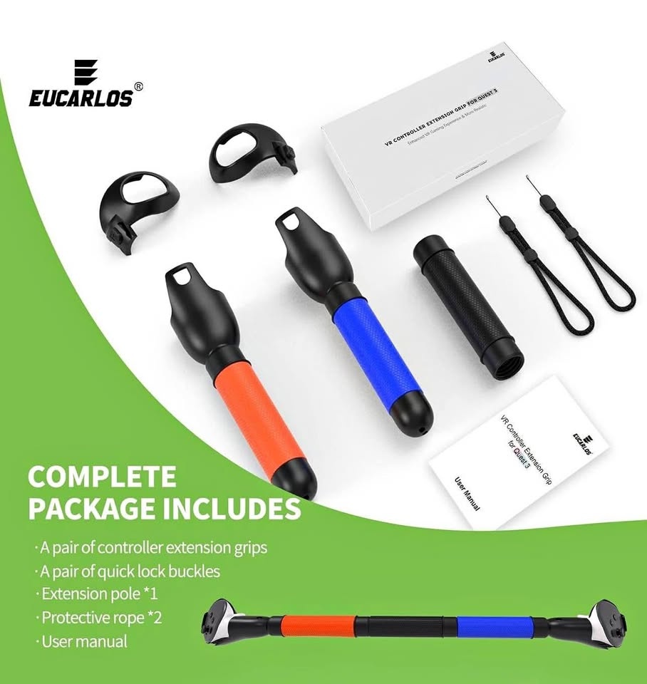 EUCARLOS VR Controller Extension Grip for Quest 3