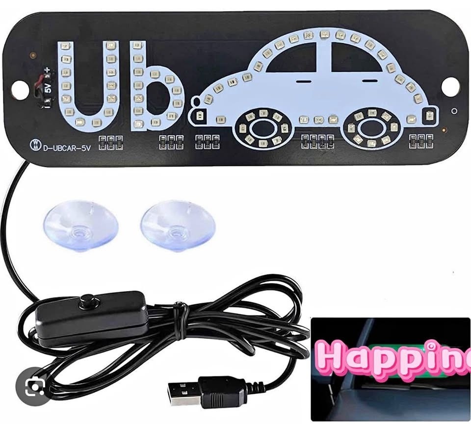 Uber Sign Light for Car, Blue Glow LED Sign Light