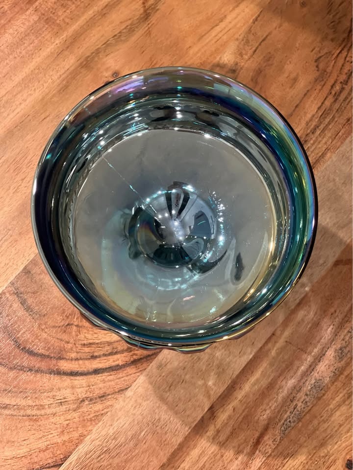 Indiana Glass King's Crown Compote Blue Iridescent - photo 5