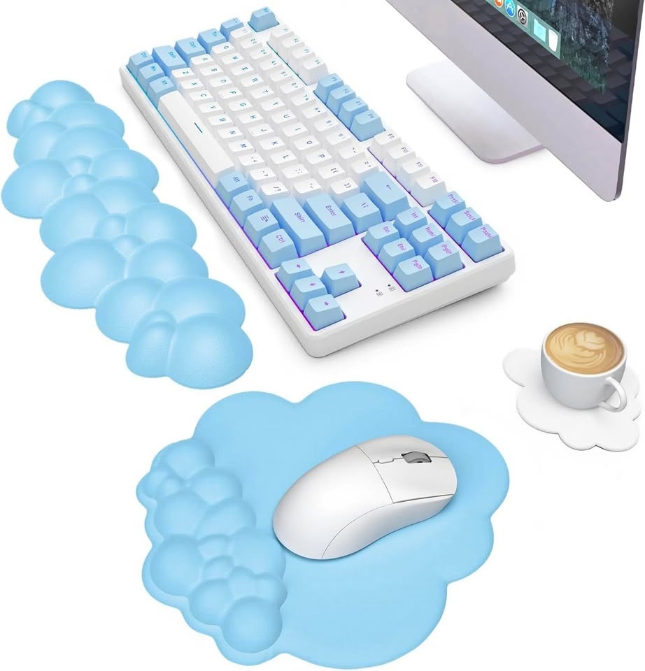 Kwafly Cloud Keyboard and Mouse Wrist Rest Set