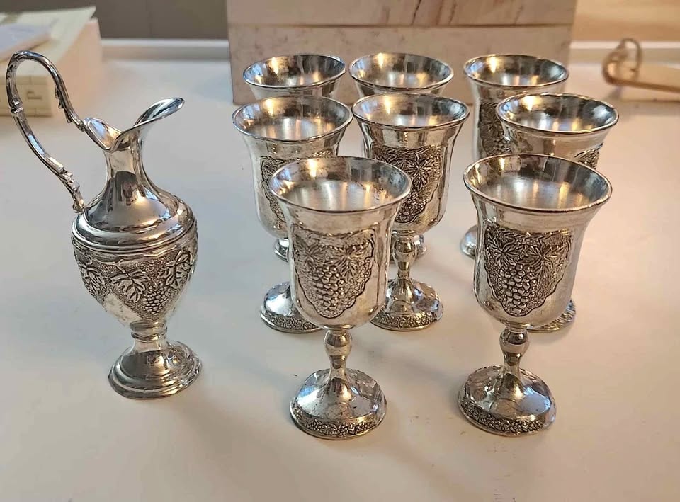 Silver Kiddush Cup Set + Ewer