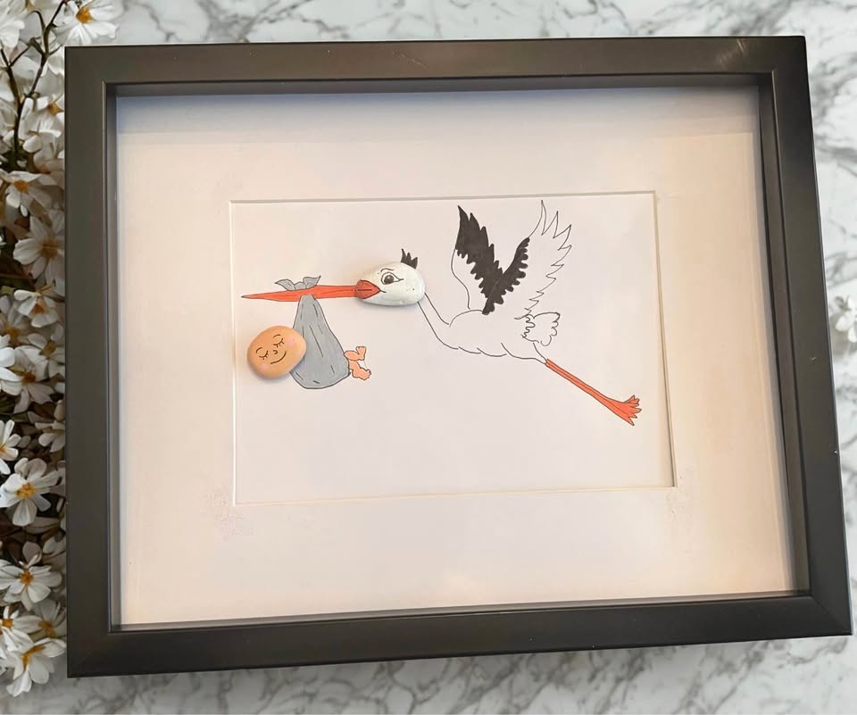 New Baby - Pebble Art