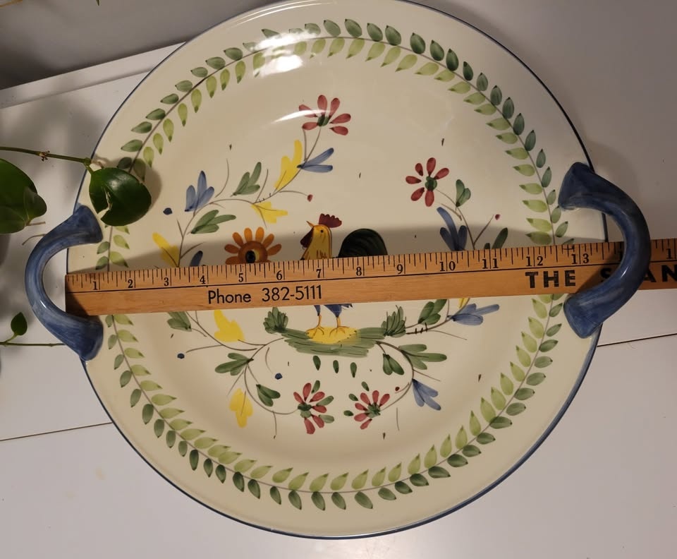 Ceramic Hand Painted Serving Dish - Dishwasher & Microwave Safe - photo 4
