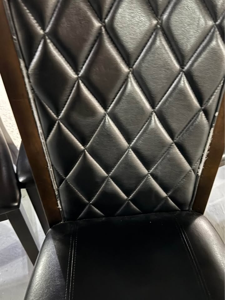 Dining chairs leather/wood - photo 3