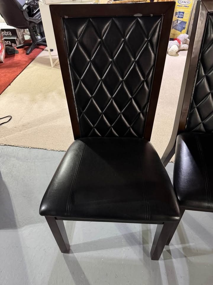 Dining chairs leather/wood - photo 4