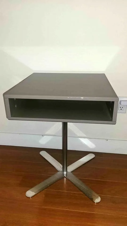 Grey Acrylic Side Table with Chrome Pedestal iLOOM (Korea) thumbnail