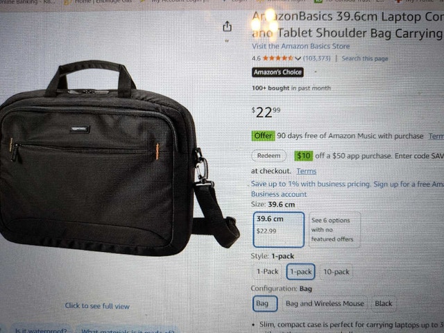 Amazon Basics Laptop Bag