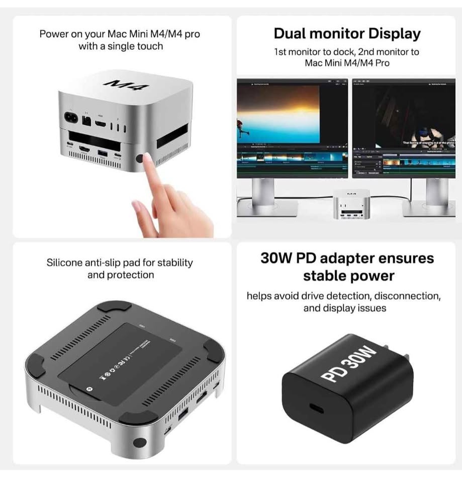 ACASIS Mac Mini Docking Station Hub SSD Enclosure HDMI USB - photo 5