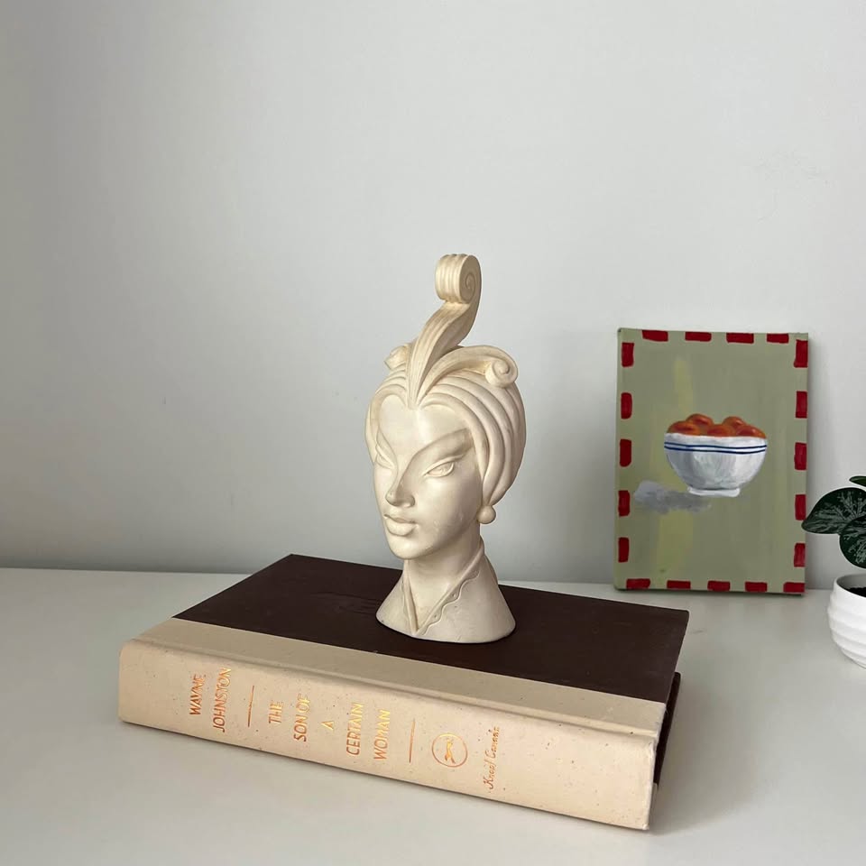 Art deco marble women head statue
