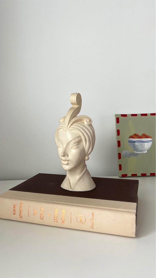 Art deco marble women head statue - photo 2