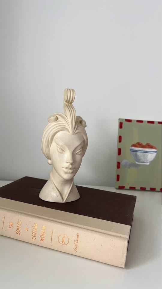 Art deco marble women head statue - photo 3