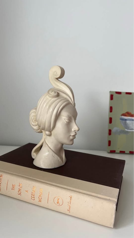Art deco marble women head statue - photo 4