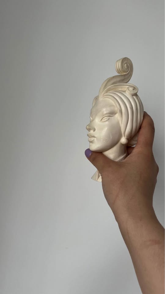 Art deco marble women head statue - photo 5