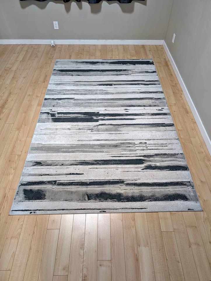 Modern 5x8 Silver Abstract Area Rug