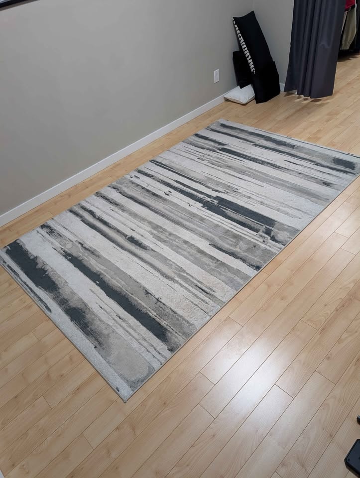 Modern 5x8 Silver Abstract Area Rug - photo 2