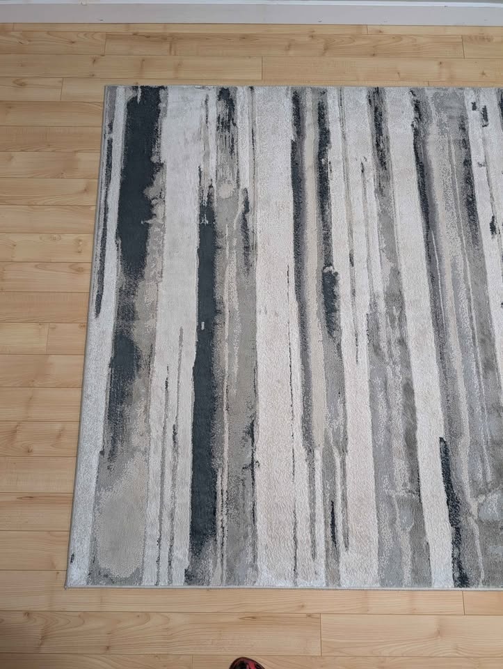 Modern 5x8 Silver Abstract Area Rug - photo 3