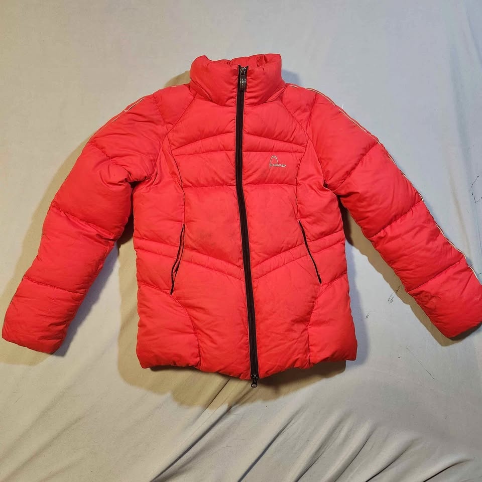 HEAD Red Puffer Jacket XS Duck Down Feathers Winter Coat