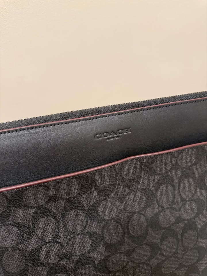 Coach Signature Canvas Laptop Sleeve - Charcoal/Black 13”/14” - photo 2