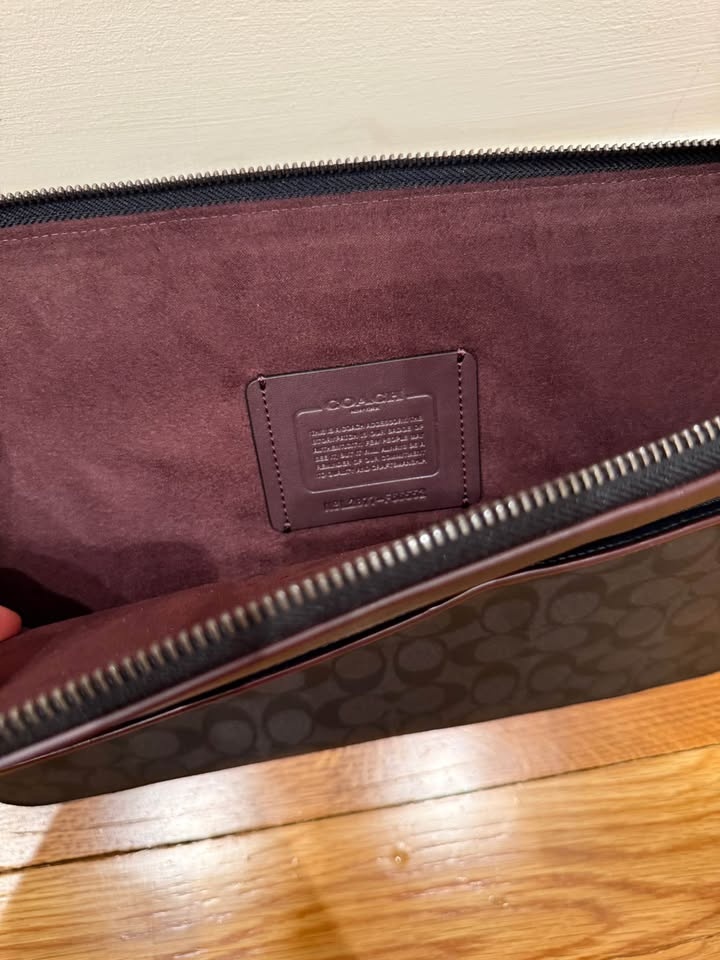 Coach Signature Canvas Laptop Sleeve - Charcoal/Black 13”/14” - photo 3