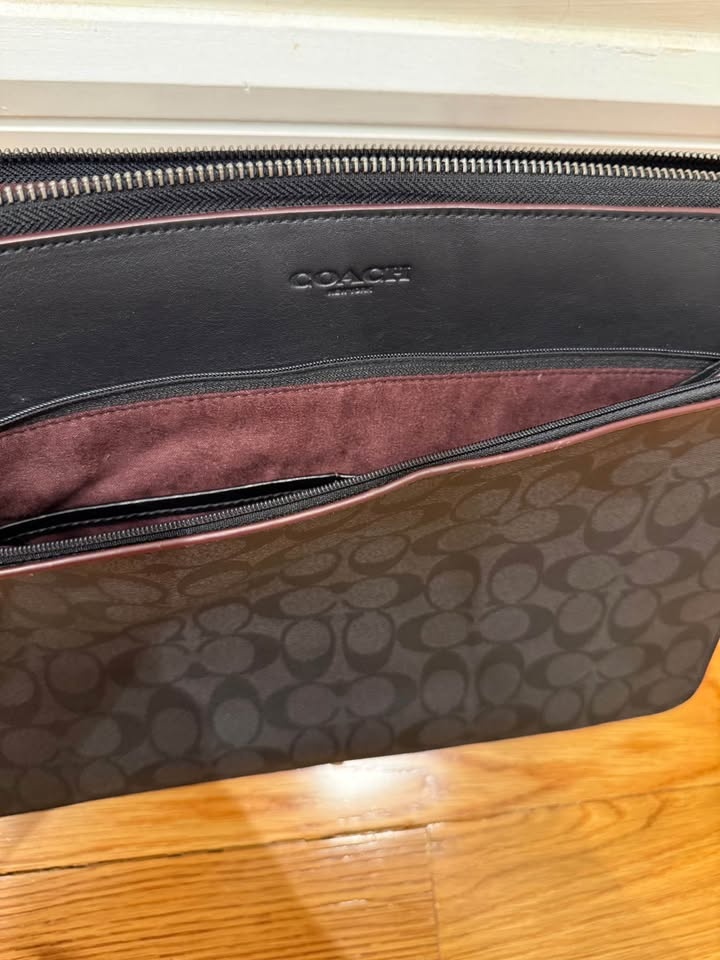 Coach Signature Canvas Laptop Sleeve - Charcoal/Black 13”/14” - photo 4