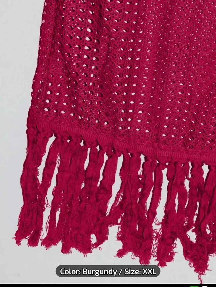 NEW Burgundy Crochet Fringe 2-Piece Skirt Set (XXL 14) - photo 2