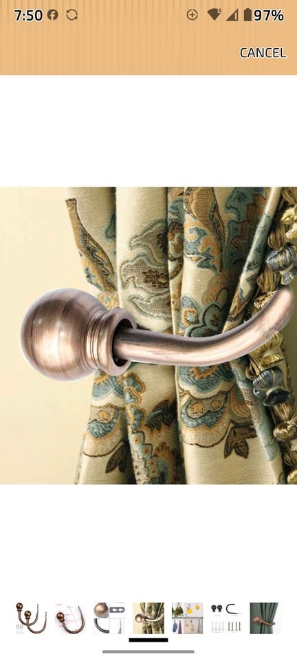 2 Pack Metal Curtain Holdbacks - Bronze - photo 5