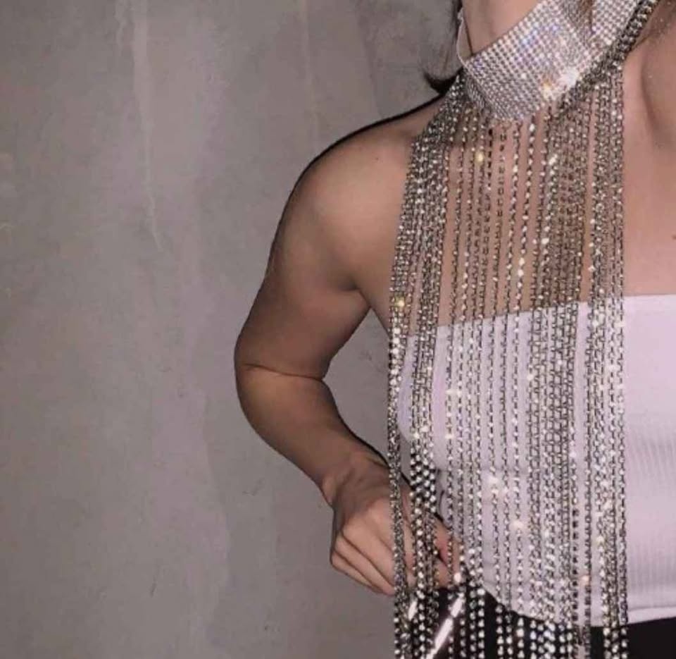 NEW Bling Diamante Metal Tassel Body Chain - photo 3